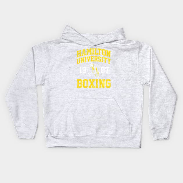 Hamilton University Boxing Kids Hoodie by huckblade